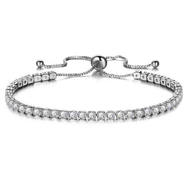 Cubic Zirconia Crystal Tennis Bracelet - Blue