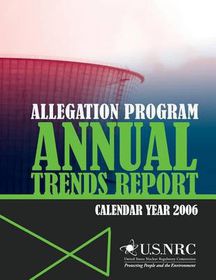 Allegation Program Annual Trends Report Calendar Year 2006 - 